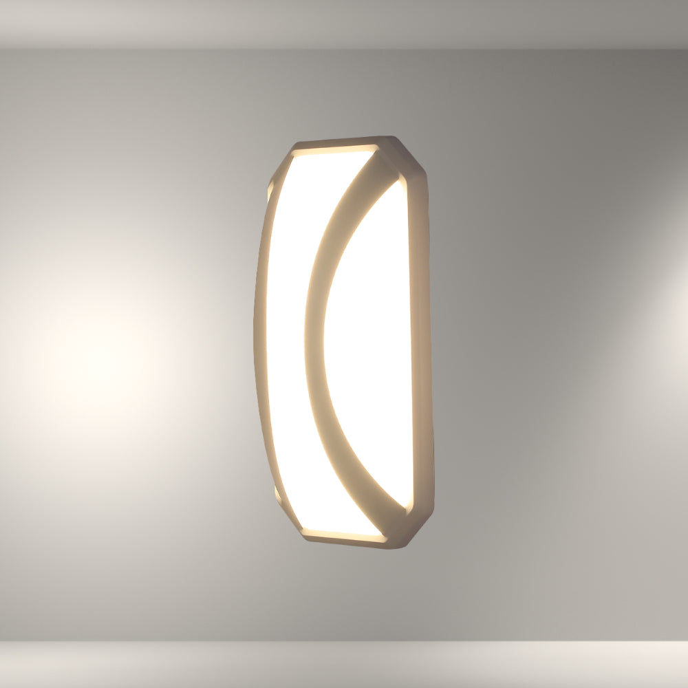 Curved Plastic Modern LED Outdoor Wall Light 15W