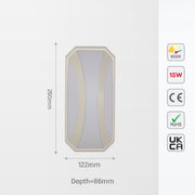 Curved Plastic Modern LED Outdoor Wall Light 15W 9