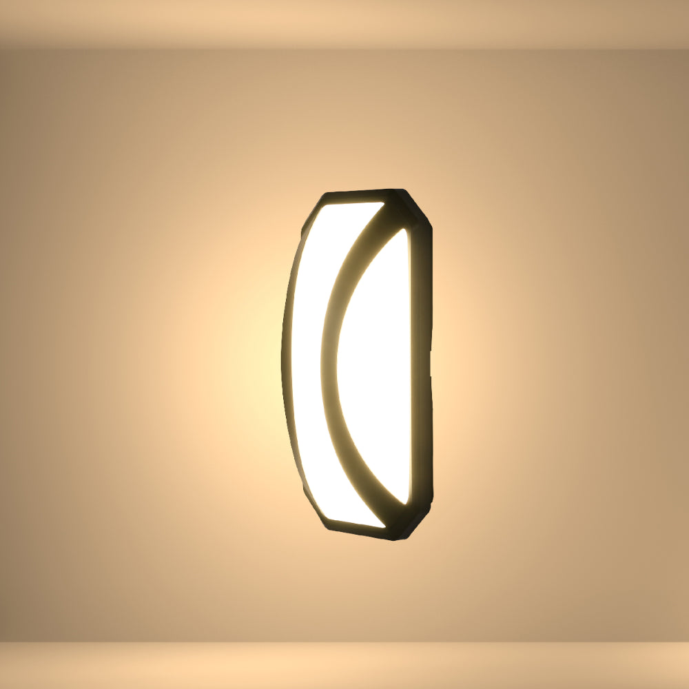 Curved Plastic Modern LED Outdoor Wall Light 15W