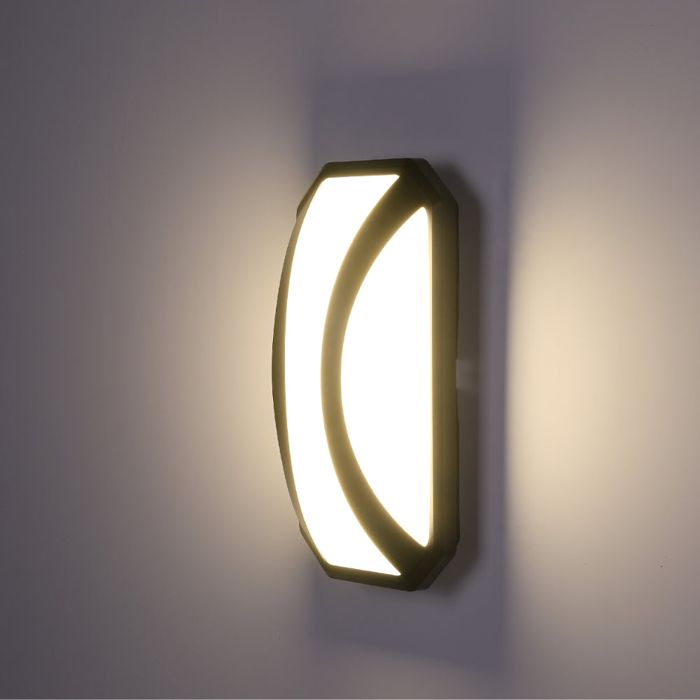 Curved Plastic Modern LED Outdoor Wall Light 15W 6