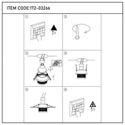 A guide to installing a ceiling light, with six stages. Includes turning the power off and connecting the wires.