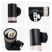 A modern black outdoor wall light with a mesh shade, perfect for adding a touch of style to your garden or patio.