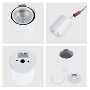 A modern, white, cylindrical downlight, showcasing a sleek design and efficient LED illumination, ideal for contemporary spaces.