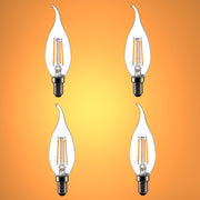 LED Dimmable Filament C35 Candle Bulb E14 Small Edison Screw 4W Warm White 2700K 12