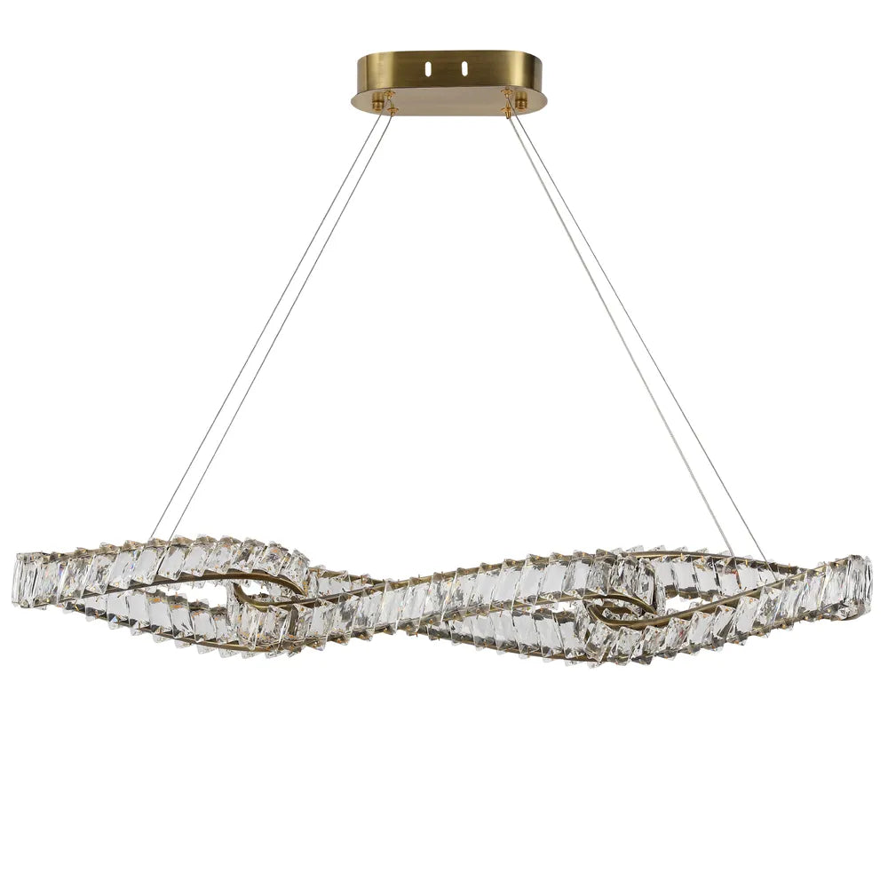 Crystal Chandelier TEKLED DNA-Inspired Crystal Chandelier LED Pendant Light 36W 3CCT with Copper Finish--159-18159