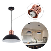 A black and copper pendant light. Industrial-style lighting, perfect for adding character to any room.