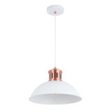 Dome Pendant Light with Copper Fitting - E27, Dimmable, 370mm Diameter