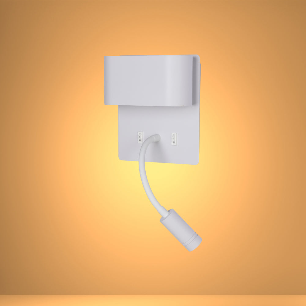 Dual-Source LED Wall Sconce with Adjustable Gooseneck Reading Bedside Lamp 2