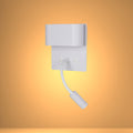 Dual-Source LED Wall Sconce with Adjustable Gooseneck Reading Bedside Lamp 2