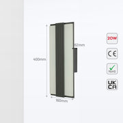 Duallit LED Outdoor Wall Light 20W 4000K 5