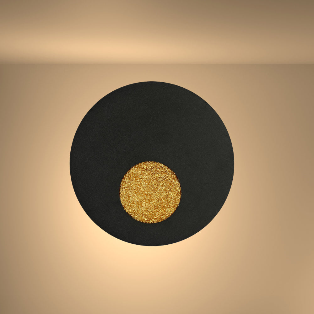 Eclipse Radiance LED Wall Light 20W in Black Modern Sun Inspired