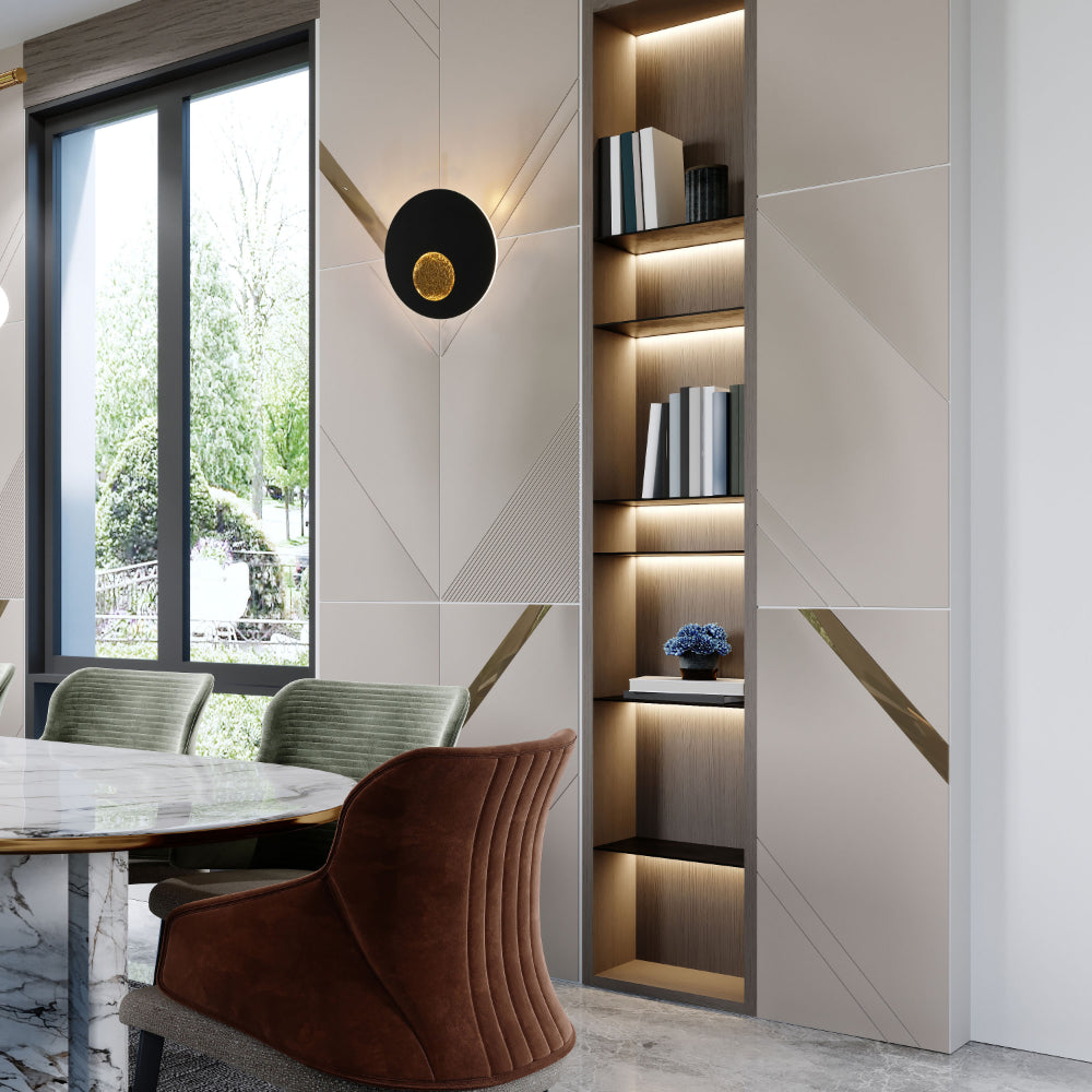 Eclipse Radiance LED Wall Light 20W in Black - Modern Sun-Inspired ...