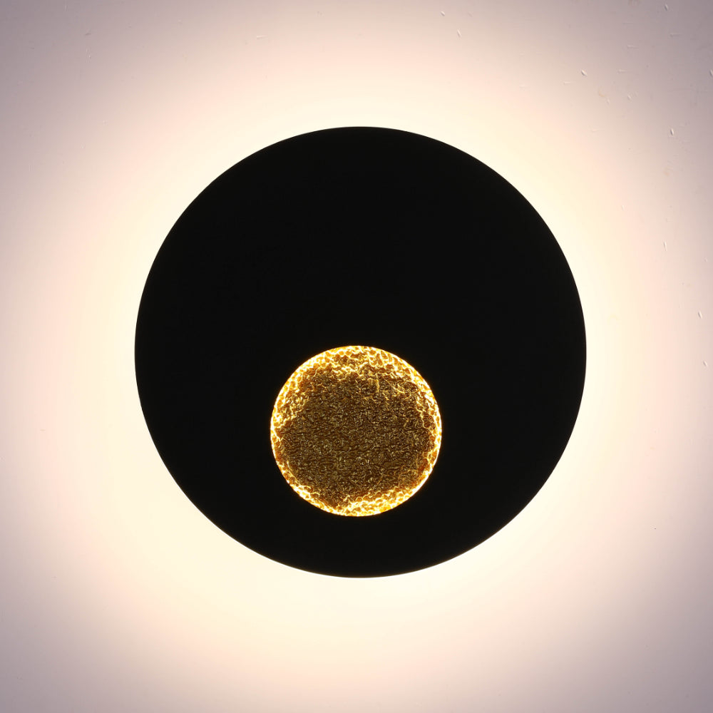 Eclipse Led Eclipse Radiance LED Wall Light 20W in Black - Modern Sun-Inspired ...