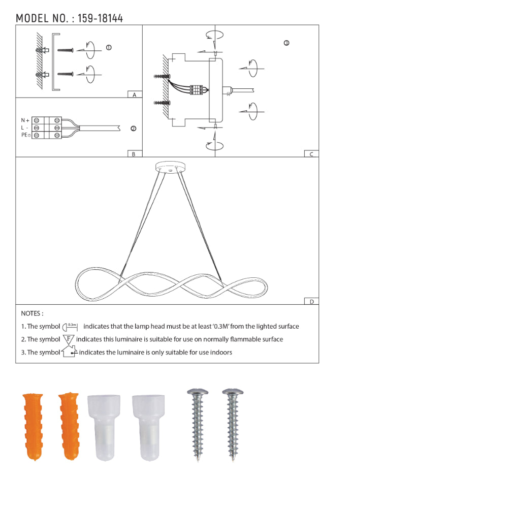 Elegant Infinity LED Pendant Light, Modern Ceiling Light, TEKLED 22