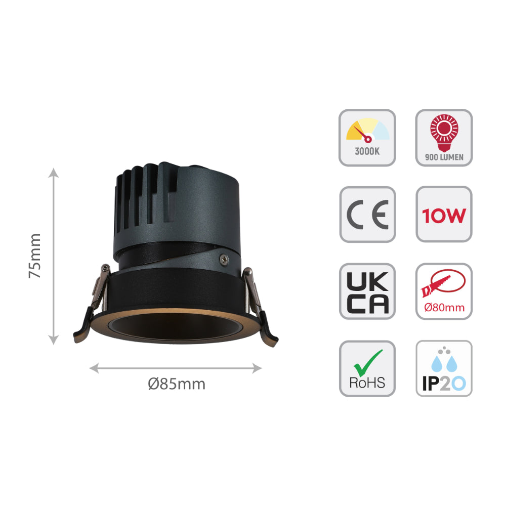 Elite Adjustable COB LED Downlight 10W 27