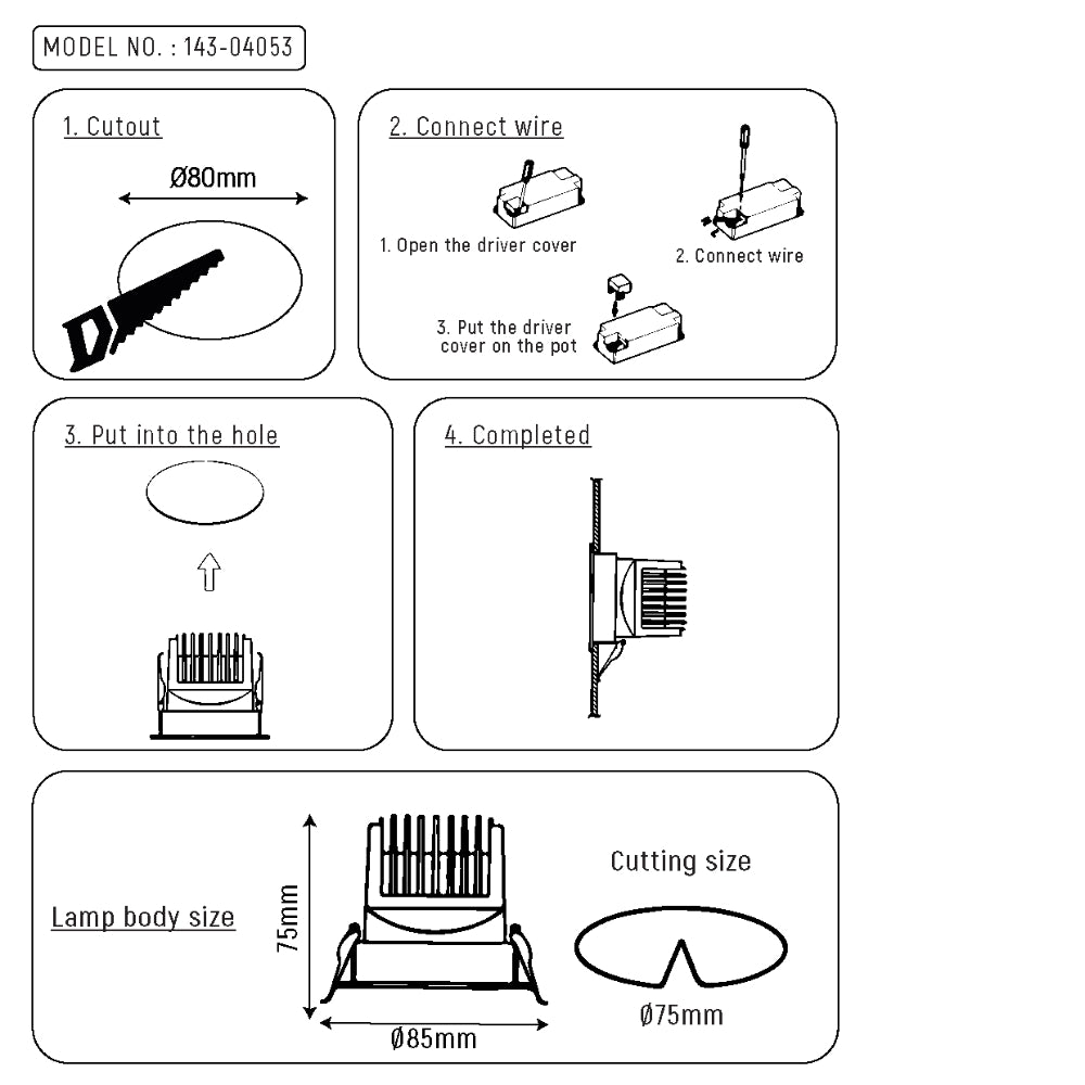Elite Adjustable COB LED Downlight 10W 46