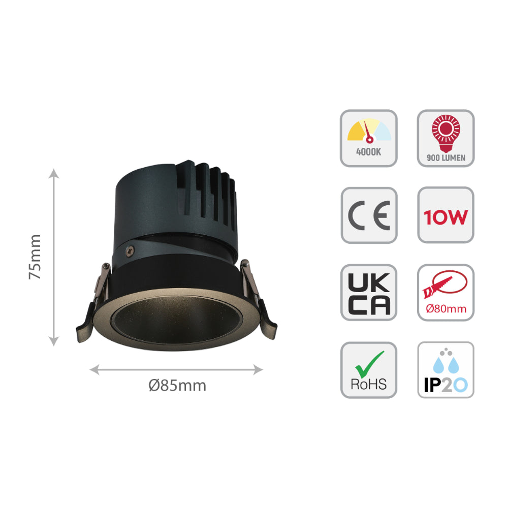 Elite Adjustable COB LED Downlight 10W 30