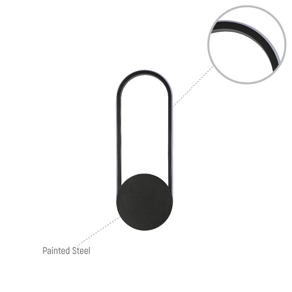 Ellipse Ambient LED Wall Sconce Black 3000K 24W 6