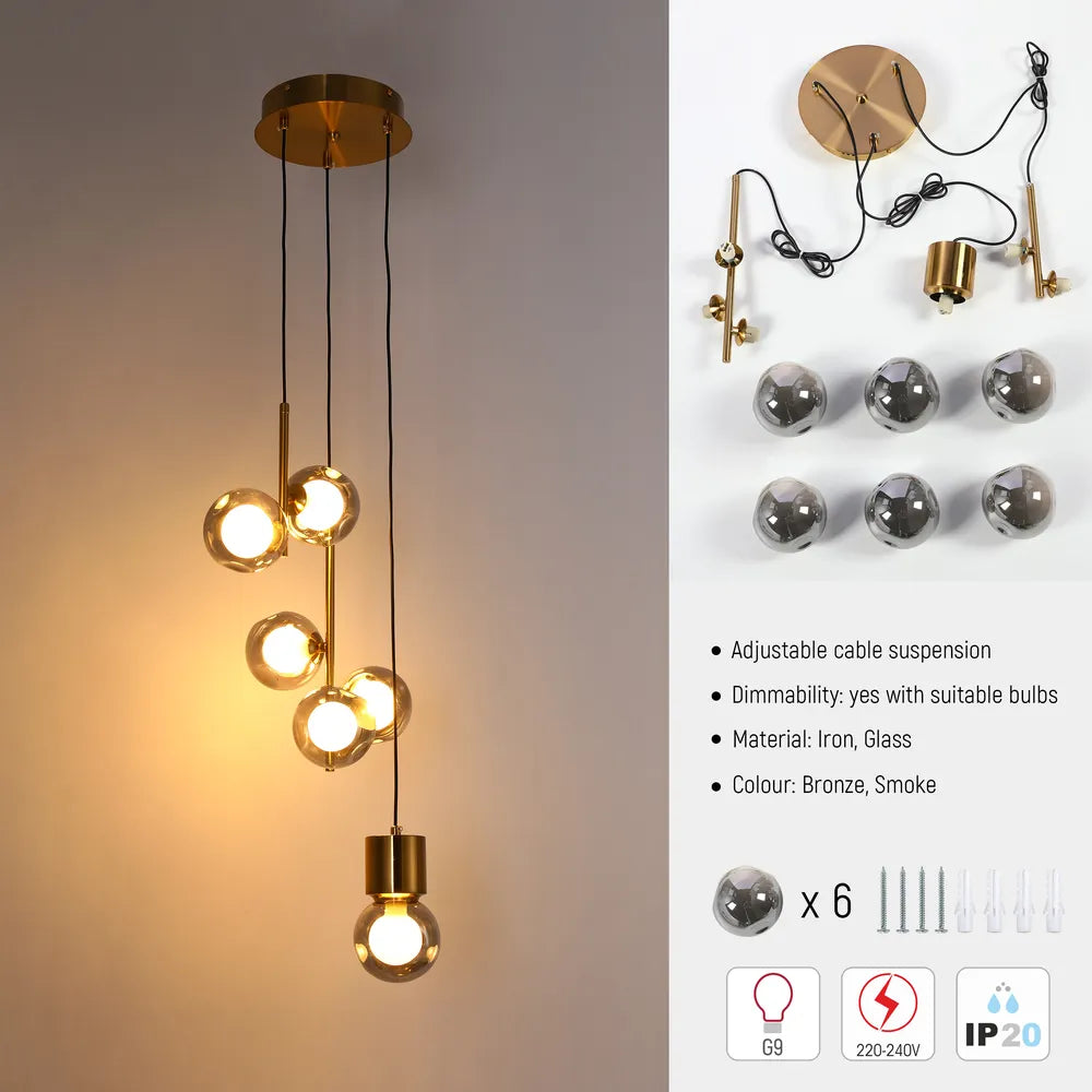 Details of the Ethereal Glow Cluster Pendant Light-159-18280