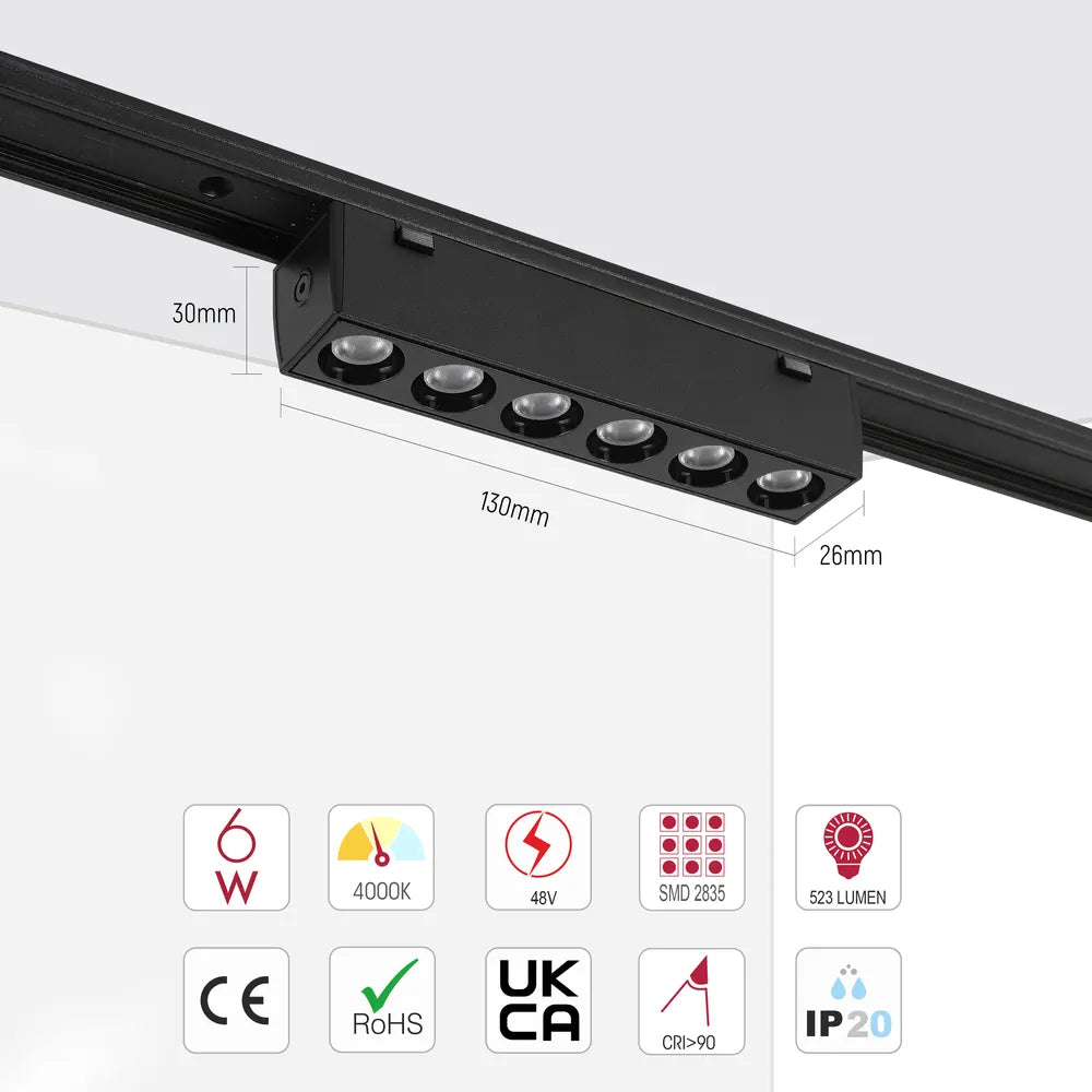 Size and technical specs of the Fixed Magnetic Track Light with Laser Blade Design-169-03108