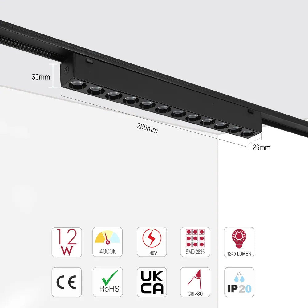 Size and technical specs of the Fixed Magnetic Track Light with Laser Blade Design-169-03109