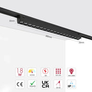 Size and technical specs of the Fixed Magnetic Track Light with Laser Blade Design-169-03110