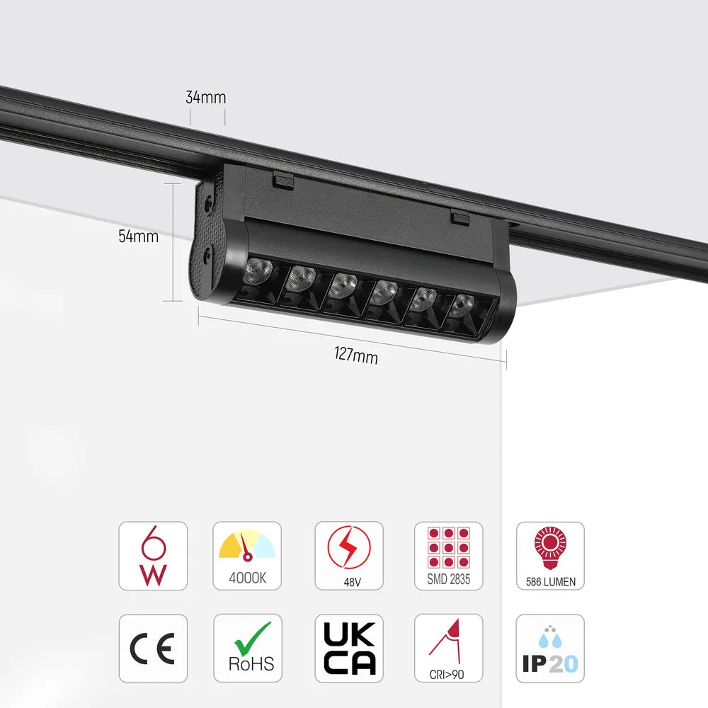 Size and technical specs of the FlexBeam Laser Blade Linear Magnetic Track Light-169-03105