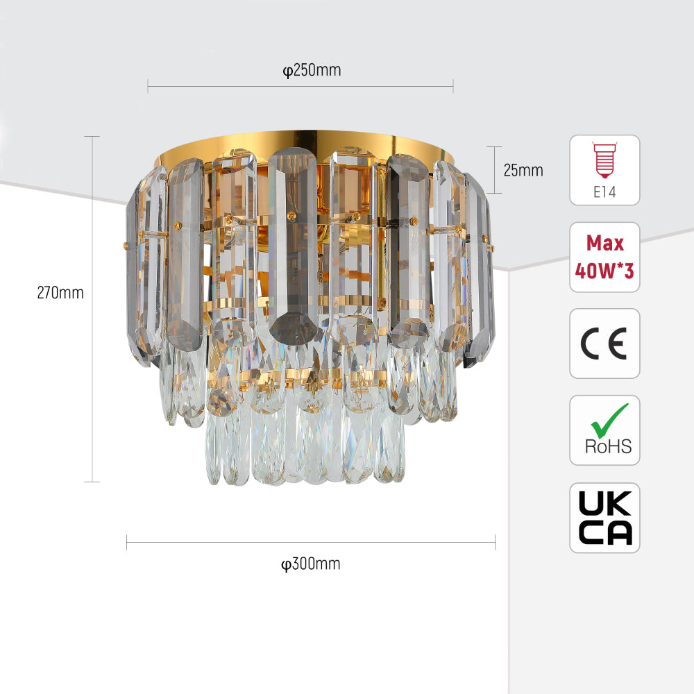 Flush Crystal Ceiling Chandelier Light 5