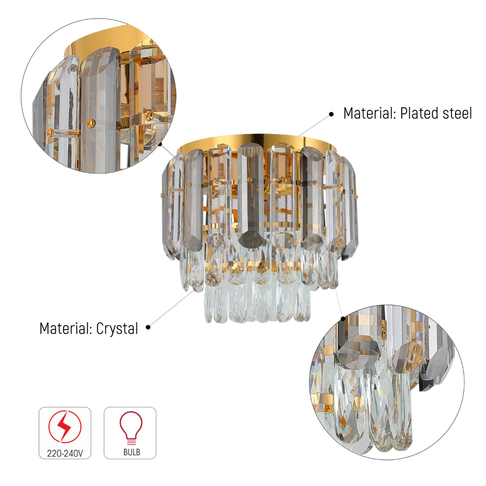 Flush Crystal Ceiling Chandelier Light