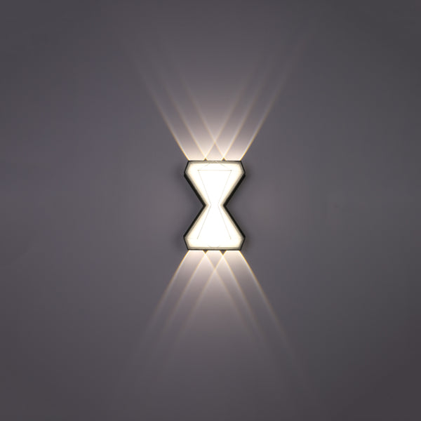 Hourglass Up Down Decorative Modern LED Wall Light Black 4000K 12W 4