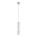 Silver zig-zag patterned ceiling pendant light with a slender drop from the ceiling rose. Perfect as a modern spotlight.
