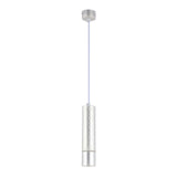 Silver zig-zag patterned ceiling pendant light with a slender drop from the ceiling rose. Perfect as a modern spotlight.