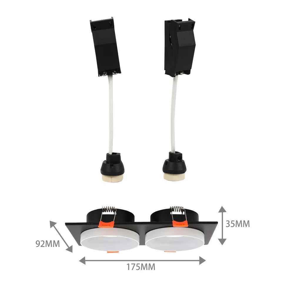 Size and technical specs of the Glare Guard Fixed Recessed GU10 Downlight-143-03434