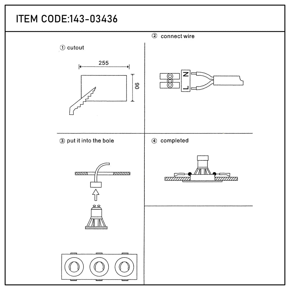 User manual for Glare Guard Fixed Recessed GU10 Downlight-143-03436