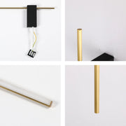 Modern gold and black wall light fixture with a slim, minimalist design and LED lighting.