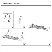 Diagram of a light fitting showing wiring, mounting bracket and fixing instructions.
