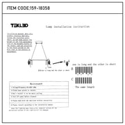 Lamp installation guide with diagrams. Shows different chain lengths & how to install, adjust height & maintain the light.