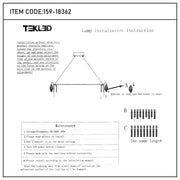A lighting fixture installation manual. It includes diagrams and written instructions for safe and effective set-up.