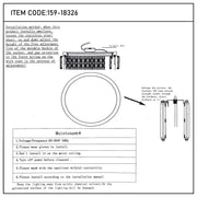 A diagram of an electric light fitting and installation notes. 'Item Code: 159-18326' is stated at the top of the document.