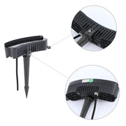 A black outdoor spotlight, featuring a ground spike and heat sink, for illuminating gardens and landscapes.