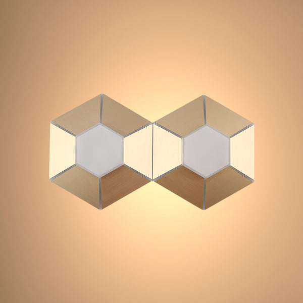 Honeycomb Gold Opal Contemporary Modern Wall Light 4000K Natural Cool White 2