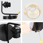 L-Shape Dome Glass Wall Light E27 with Pull Down Switch 12