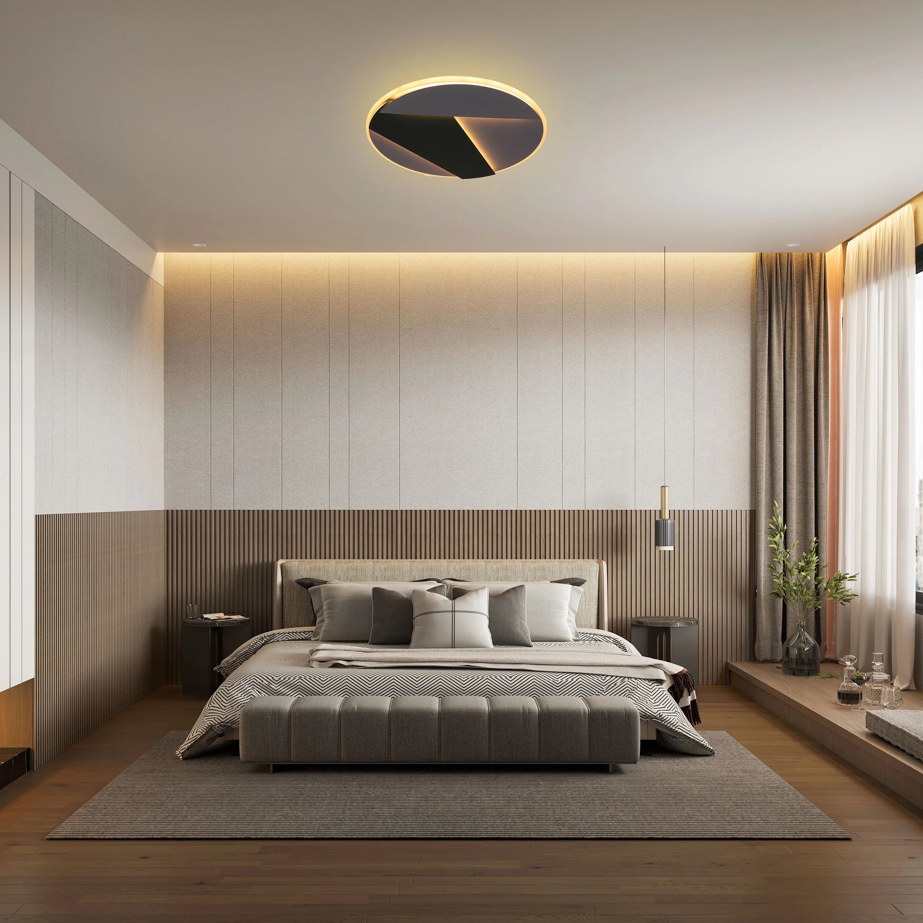 Layered LED Ceiling Light with Hidden Lighting, Flush Mount, LED Flush Ceiling Light, TEKLED