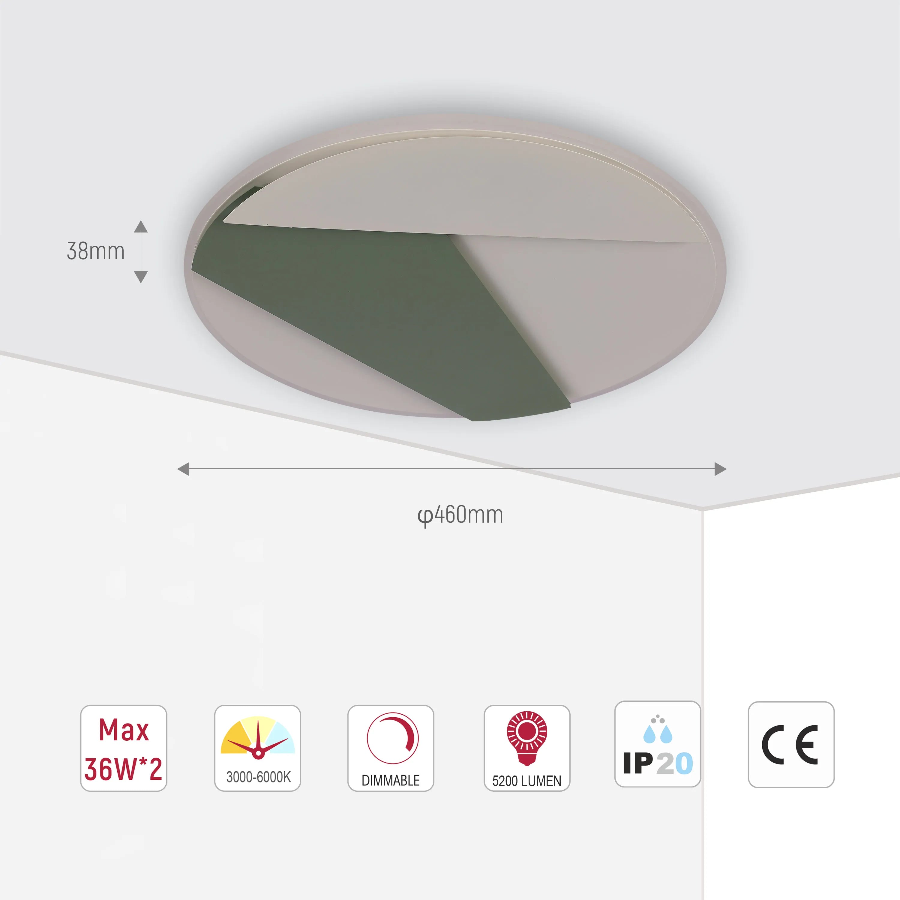 Layered LED Ceiling Light with Hidden Lighting, Flush Mount, LED Flush Ceiling Light, TEKLED