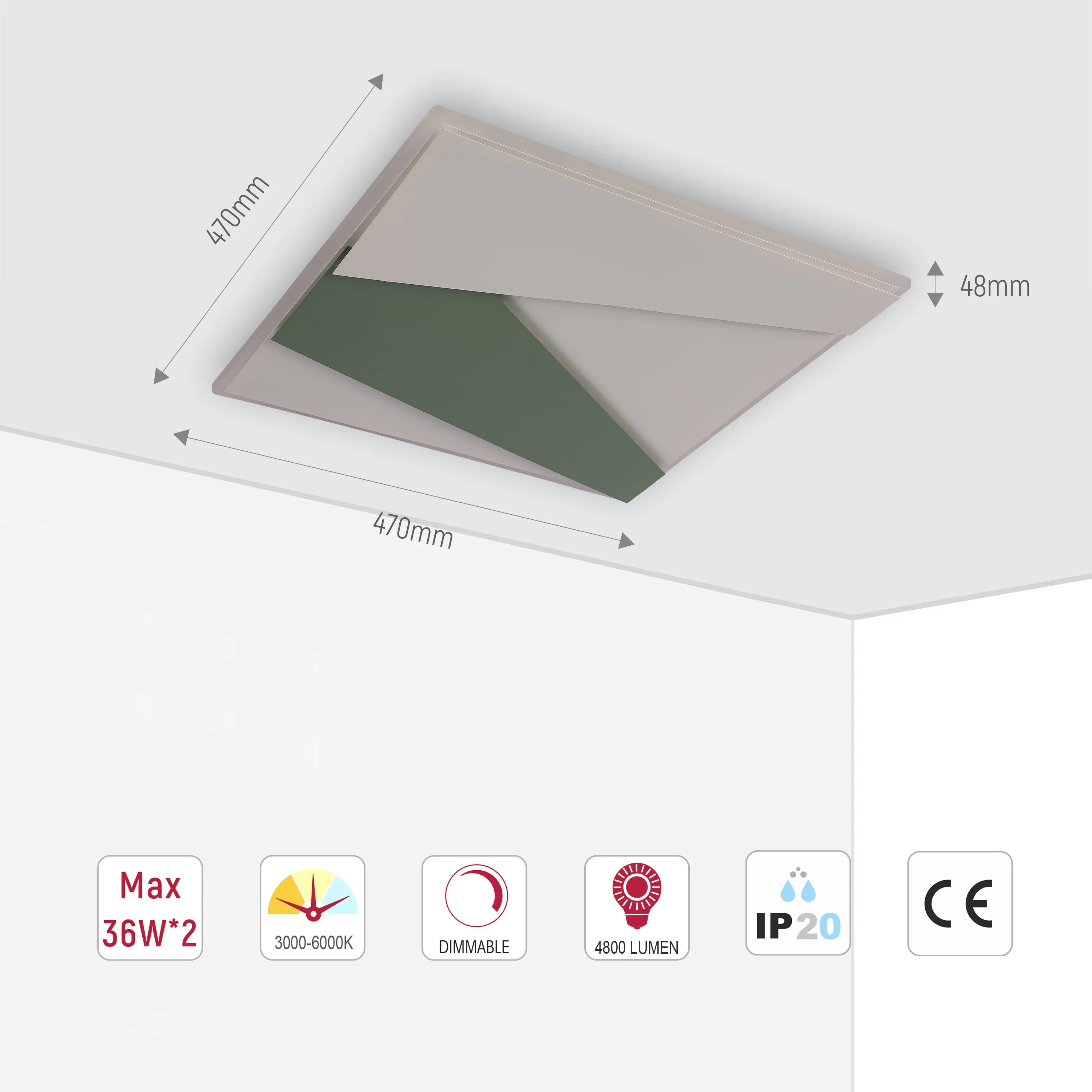 Layered LED Ceiling Light with Hidden Lighting, Flush Mount, LED Flush Ceiling Light, TEKLED