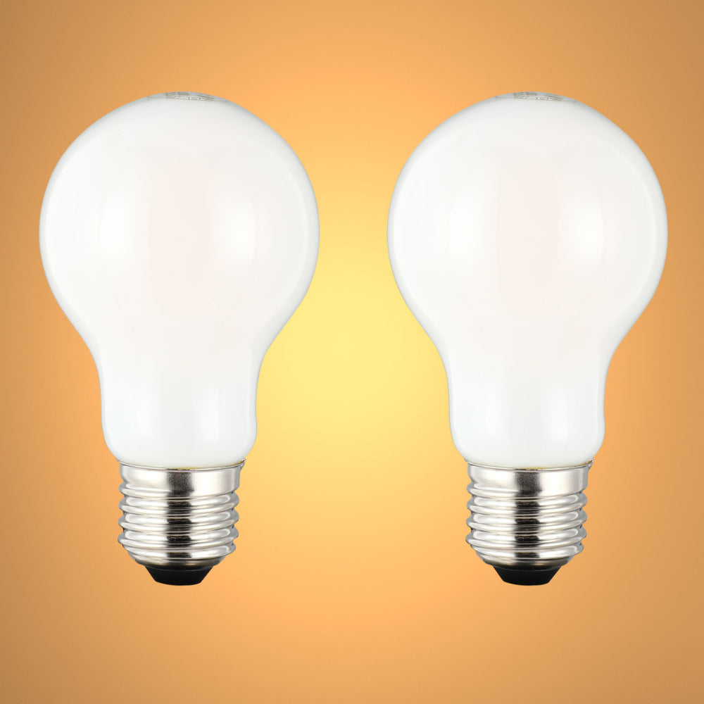 LED Bulb Dimmable A60 GLS E27 6.5W 2700K Milky Glass Pack of 2