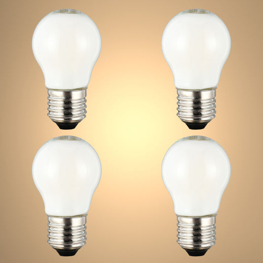Pack of 4 Dimmable Golf Ball E27 4W 4000K Milky Glass  LED Bulb