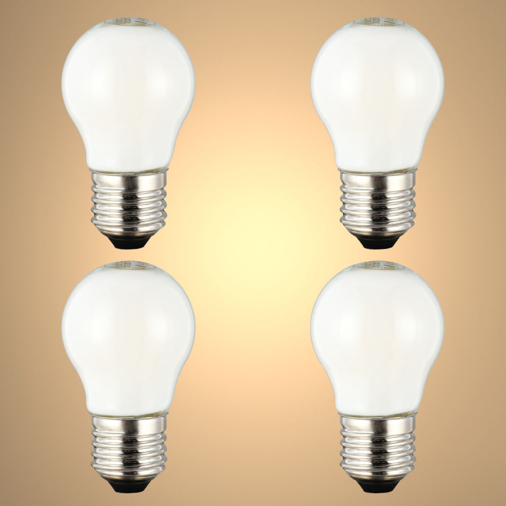 Pack of 4 Dimmable Golf Ball E27 4W 4000K Milky Glass  LED Bulb