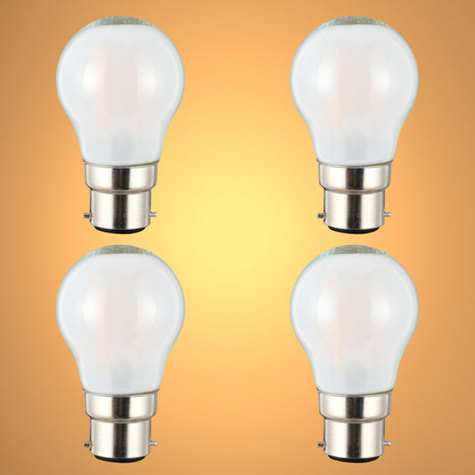 LED Bulb Golf Ball B22 2W 2700K Frosted Glass Pack of 4 1