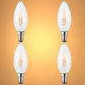 LED Candle Bulb Dimmable E14 4W Frosted Glass Pack of 4 1